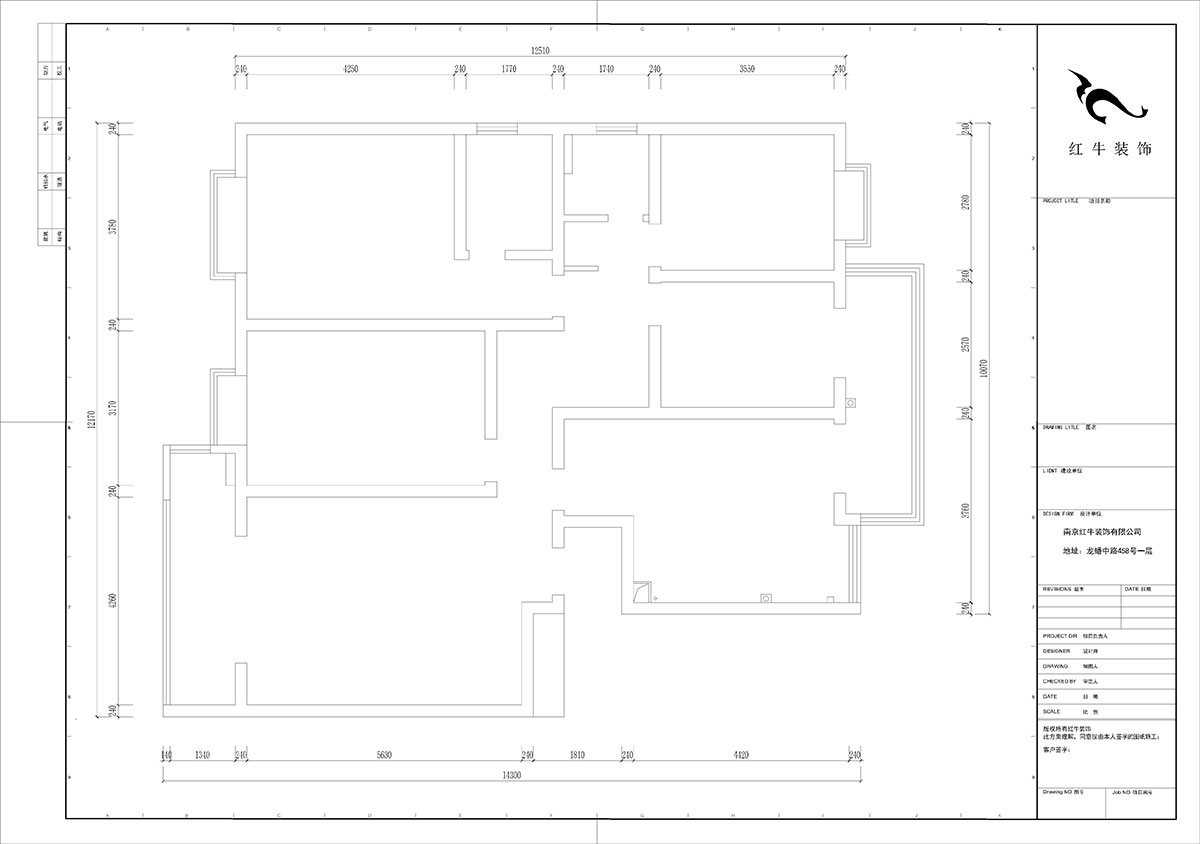 陆利民｜枫丹白露7-3-702-160㎡-现代简约风格｜4室2厅2卫｜旧房装修｜定制家｜全包23万｜00_01原始结构图